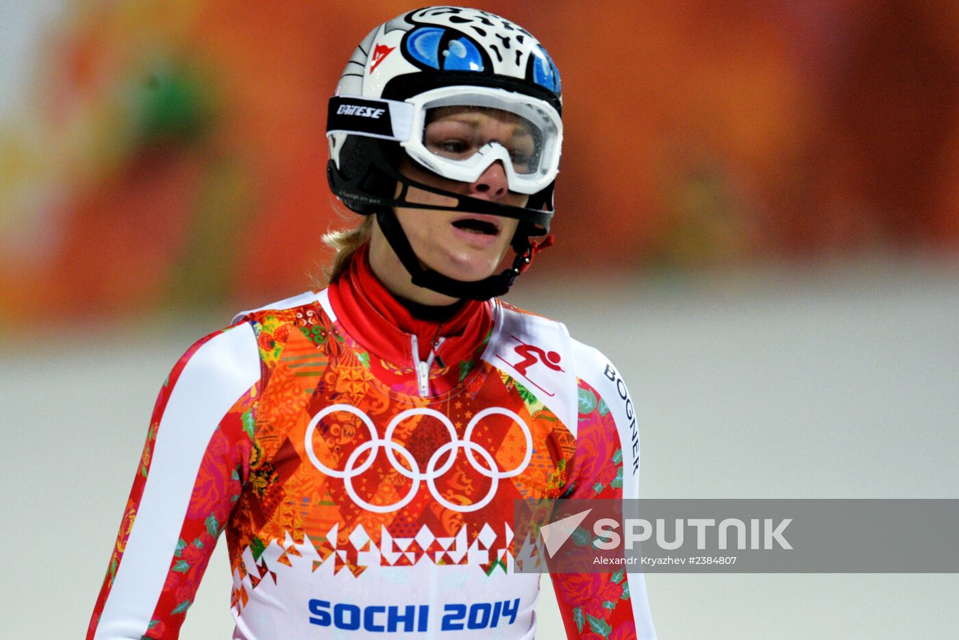 2014 Winter Olympics. Alpine skiing. Women. Slalom