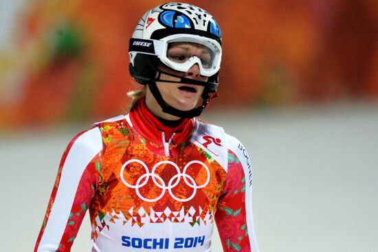 2014 Winter Olympics. Alpine skiing. Women. Slalom