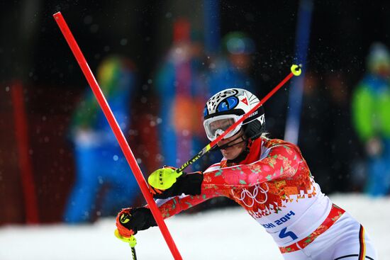 2014 Winter Olympics. Alpine skiing. Women. Slalom