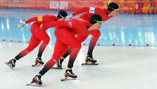 2014 Winter Olympics. Speed skating. Women. Team pursuit. Preliminary rounds.