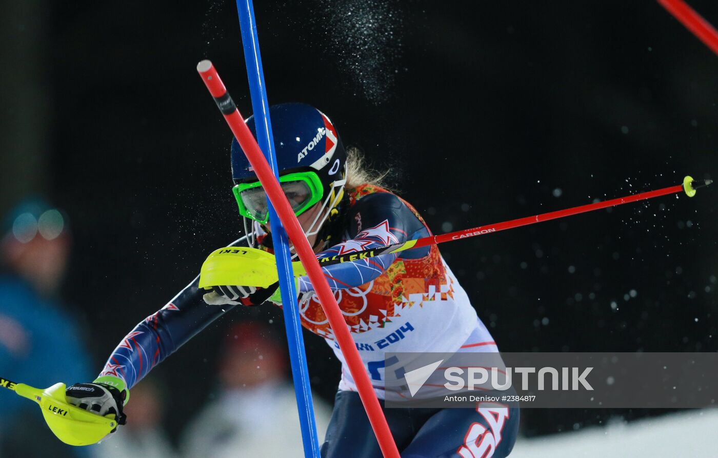 2014 Winter Olympics. Alpine skiing. Women. Slalom