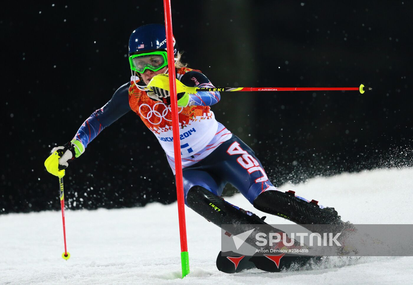 2014 Winter Olympics. Alpine skiing. Women. Slalom