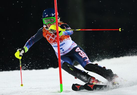 2014 Winter Olympics. Alpine skiing. Women. Slalom
