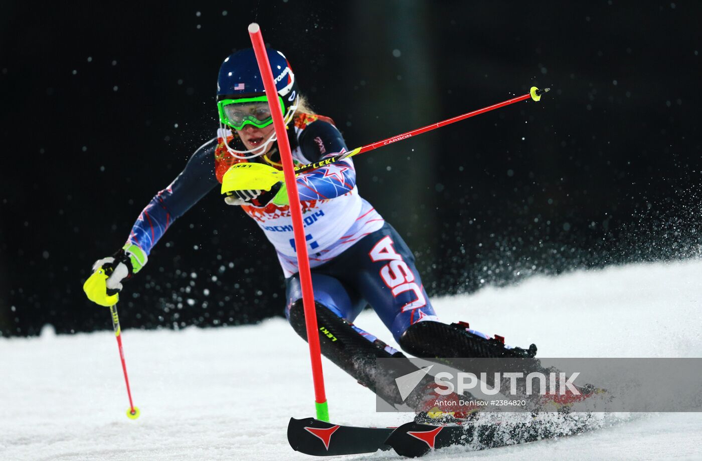 2014 Winter Olympics. Alpine skiing. Women. Slalom