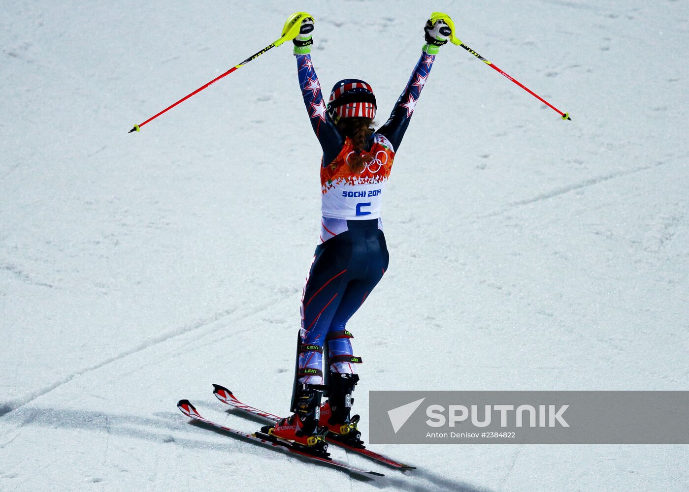 2014 Winter Olympics. Alpine skiing. Women. Slalom