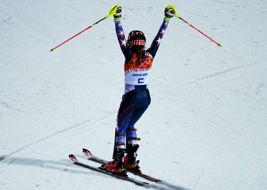 2014 Winter Olympics. Alpine skiing. Women. Slalom