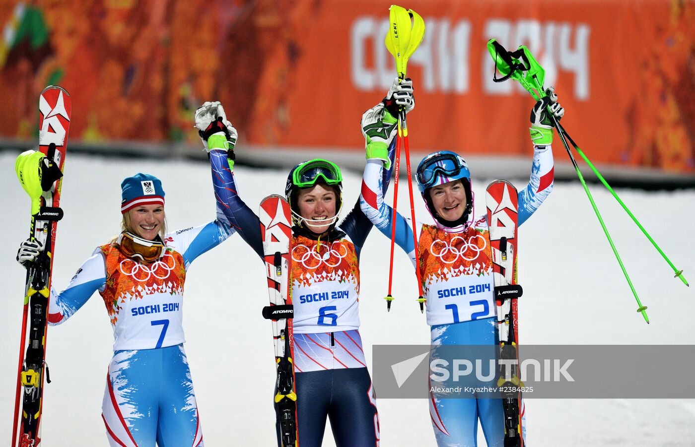 2014 Winter Olympics. Alpine skiing. Women. Slalom