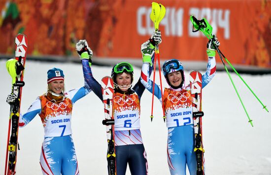 2014 Winter Olympics. Alpine skiing. Women. Slalom