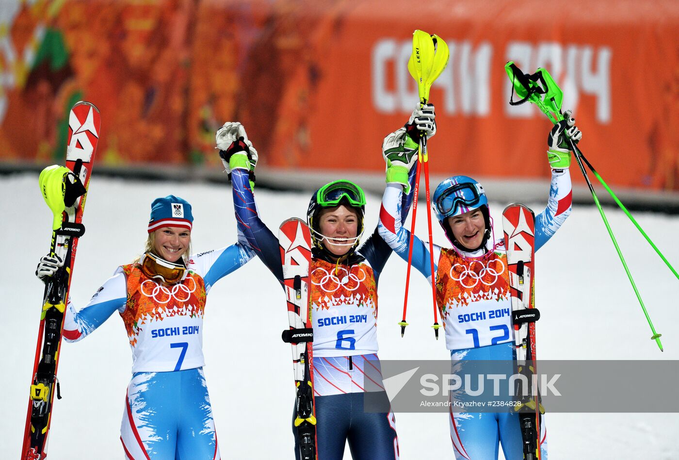 2014 Winter Olympics. Alpine skiing. Women. Slalom
