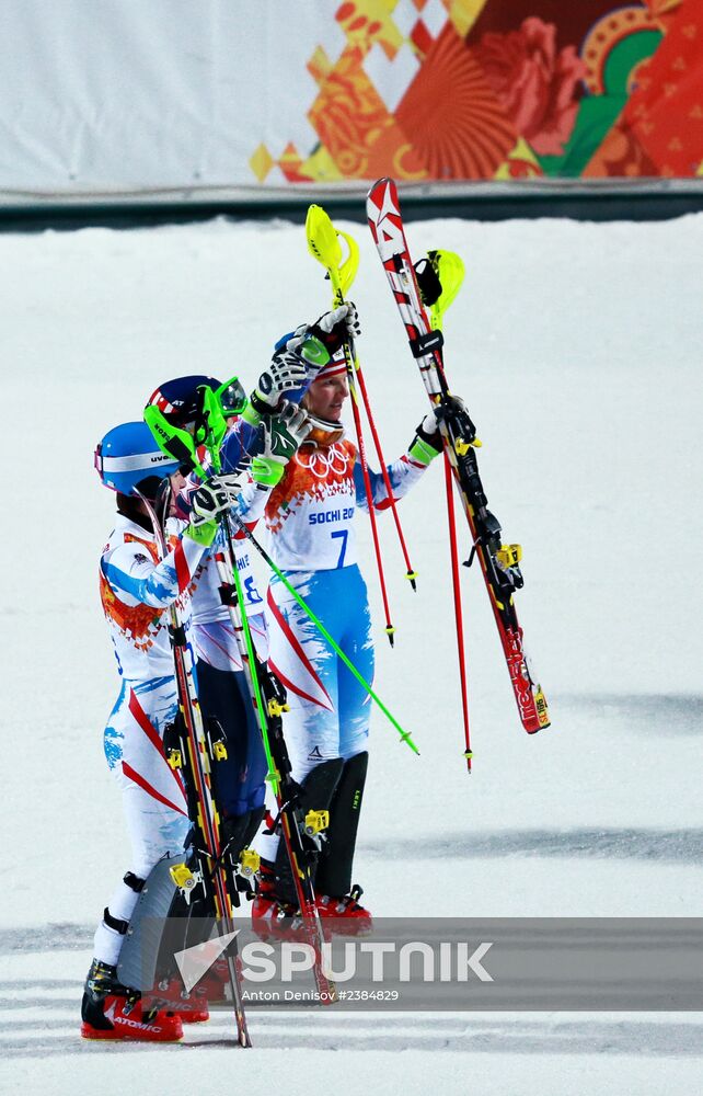 2014 Winter Olympics. Alpine skiing. Women. Slalom