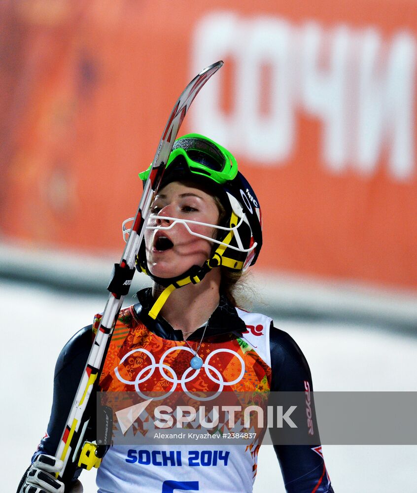 2014 Winter Olympics. Alpine skiing. Women. Slalom