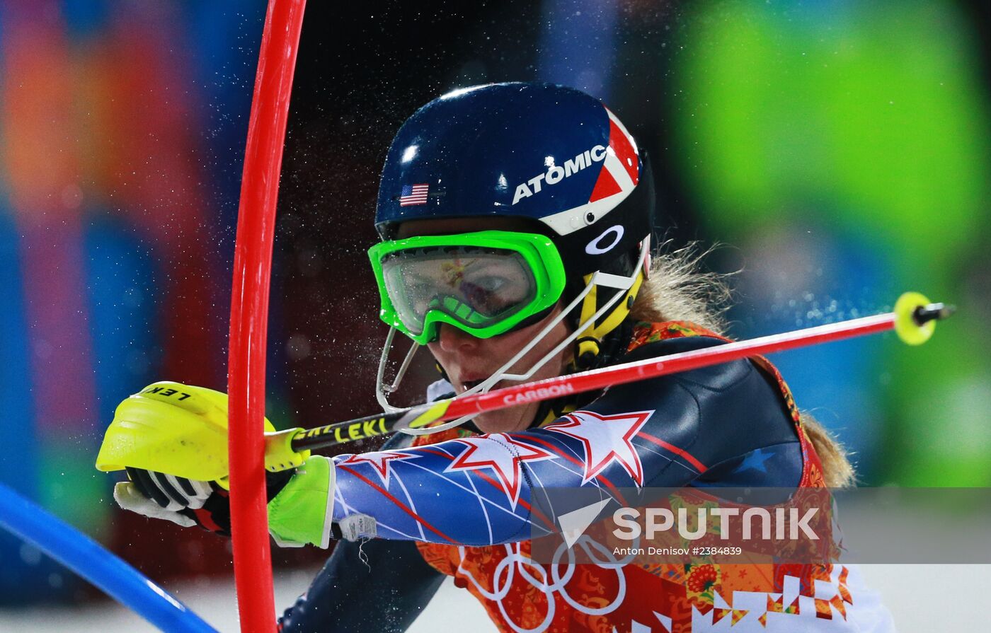 2014 Winter Olympics. Alpine skiing. Women. Slalom