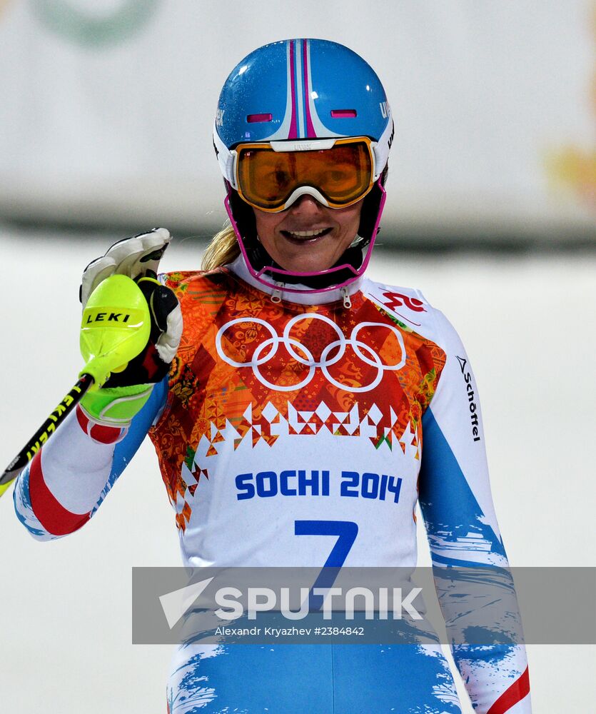 2014 Winter Olympics. Alpine skiing. Women. Slalom