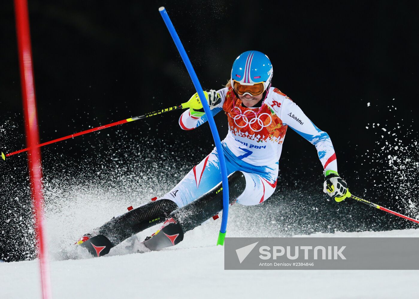 2014 Winter Olympics. Alpine skiing. Women. Slalom