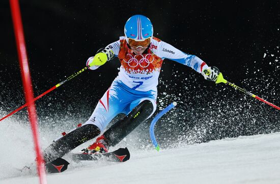 2014 Winter Olympics. Alpine skiing. Women. Slalom