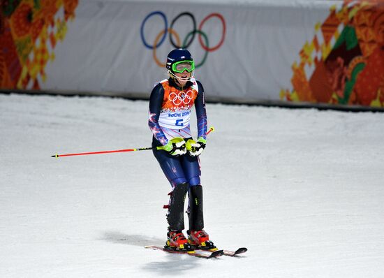 2014 Winter Olympics. Alpine skiing. Women. Slalom