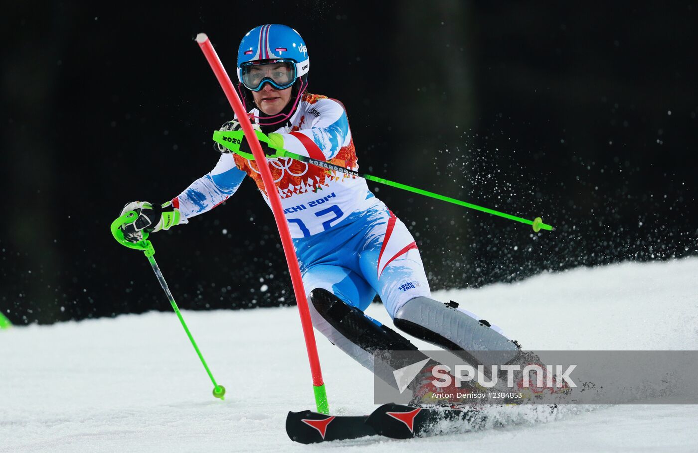 2014 Winter Olympics. Alpine skiing. Women. Slalom
