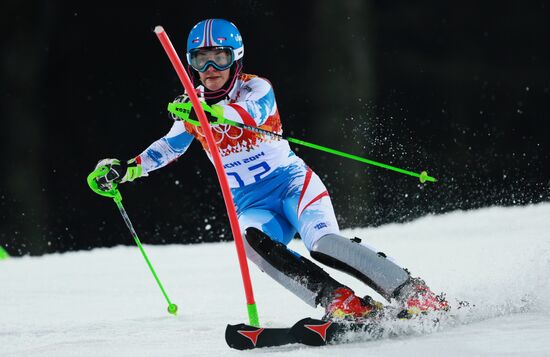 2014 Winter Olympics. Alpine skiing. Women. Slalom
