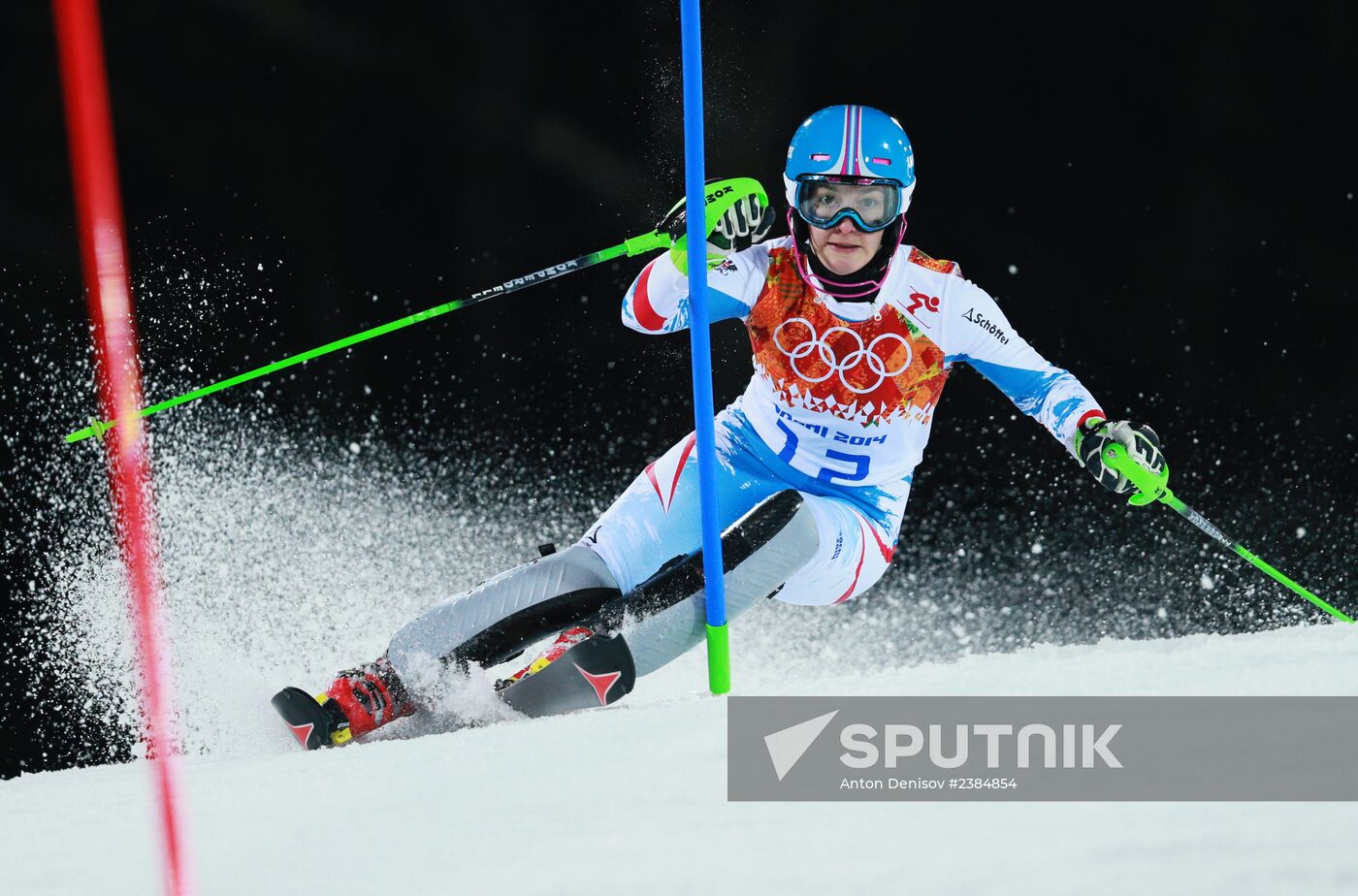2014 Winter Olympics. Alpine skiing. Women. Slalom