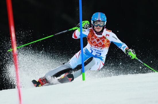 2014 Winter Olympics. Alpine skiing. Women. Slalom