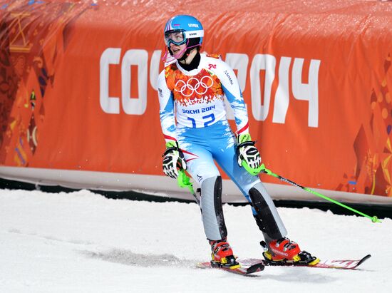 2014 Winter Olympics. Alpine skiing. Women. Slalom