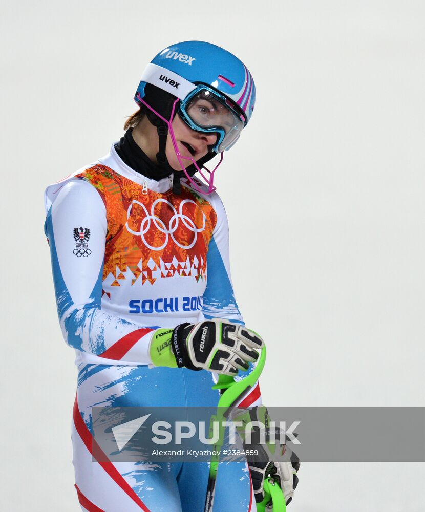 2014 Winter Olympics. Alpine skiing. Women. Slalom