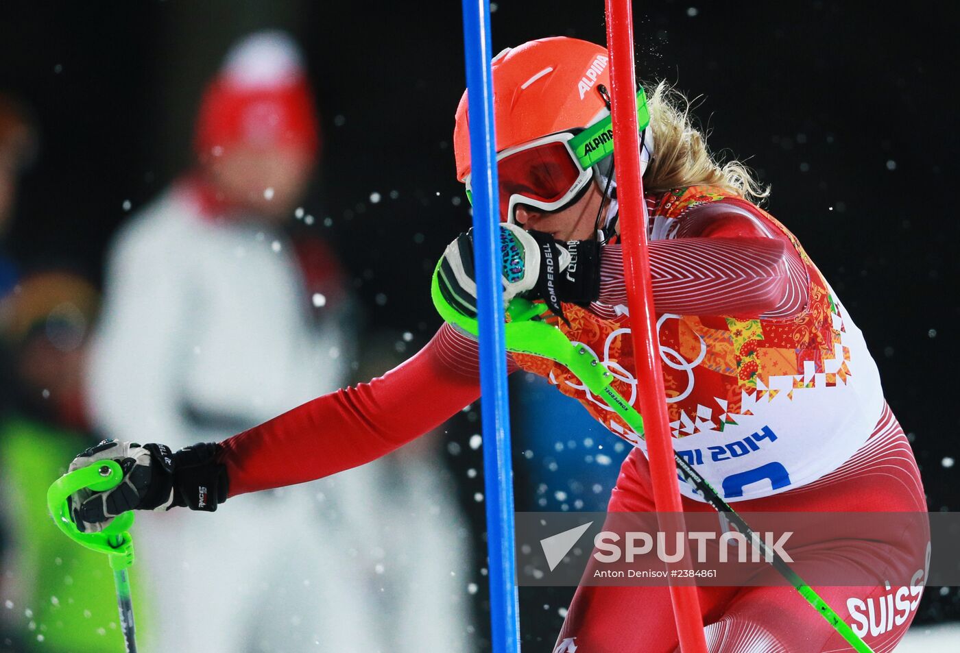2014 Winter Olympics. Alpine skiing. Women. Slalom