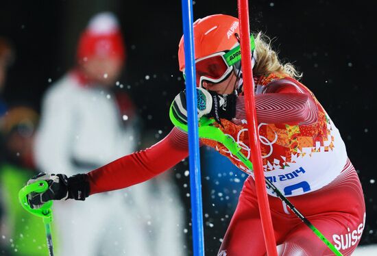 2014 Winter Olympics. Alpine skiing. Women. Slalom