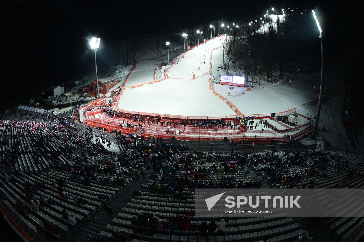 2014 Winter Olympics. Alpine skiing. Women. Slalom