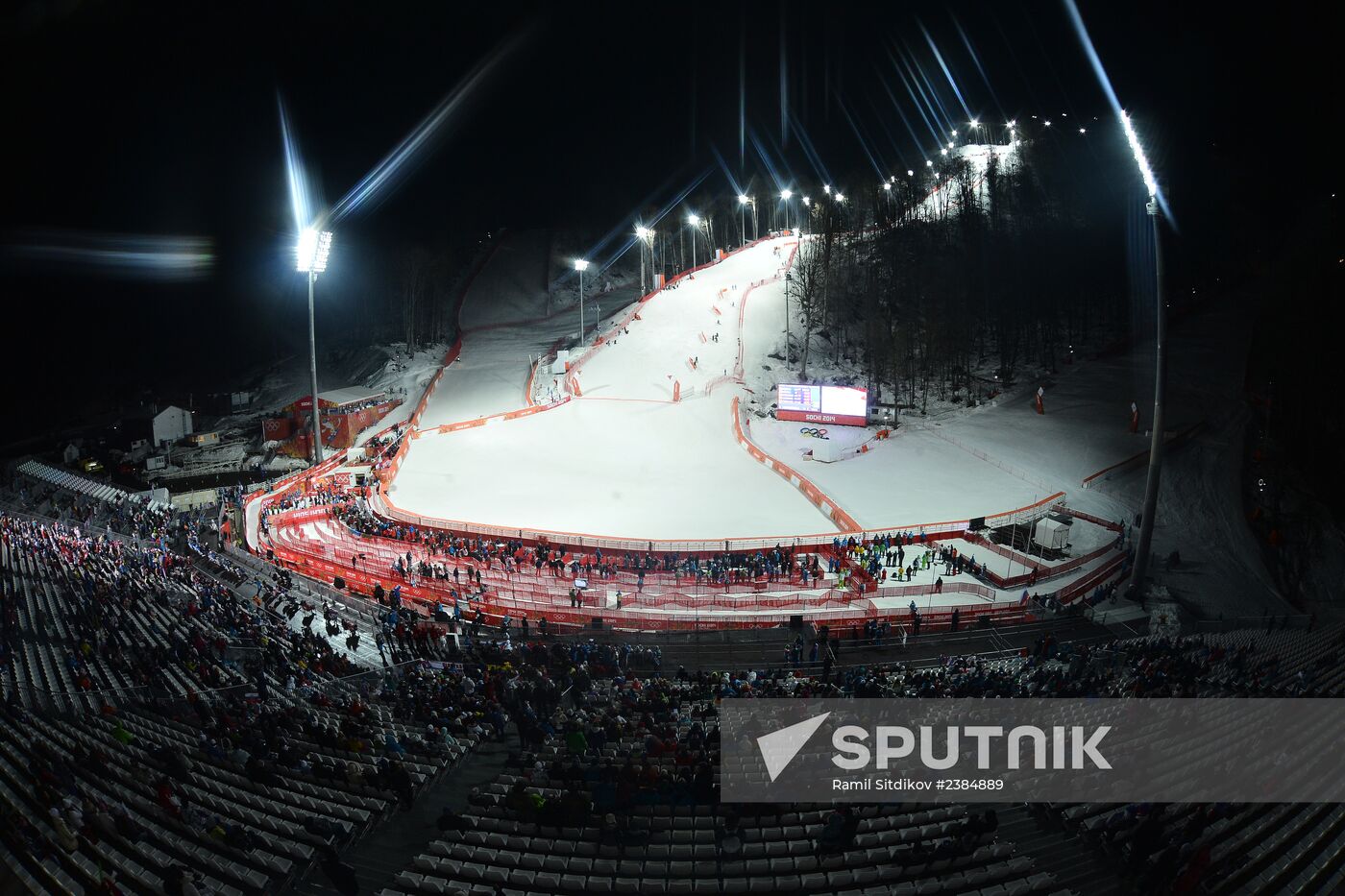 2014 Winter Olympics. Alpine skiing. Women. Slalom