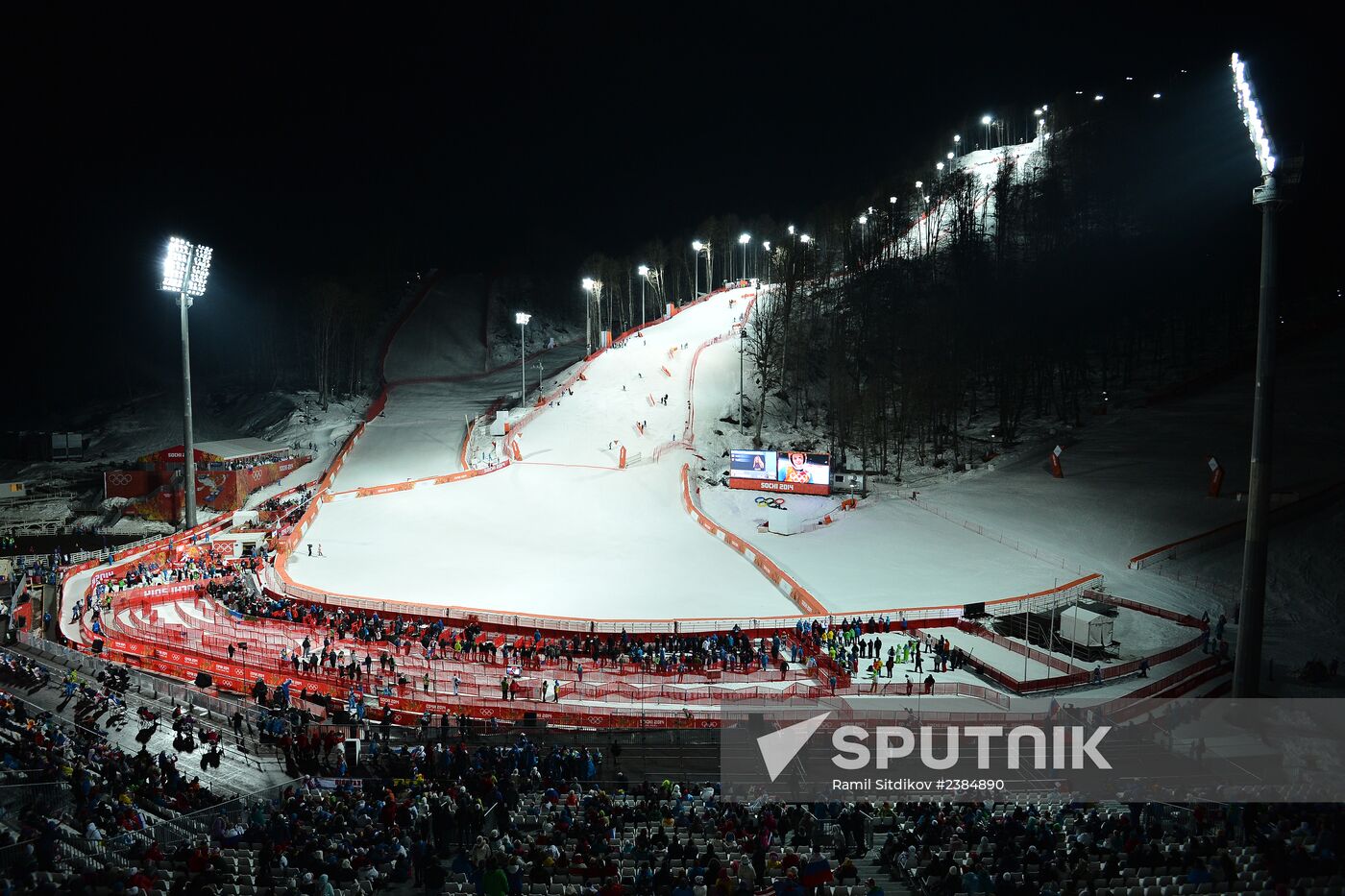 2014 Winter Olympics. Alpine skiing. Women. Slalom