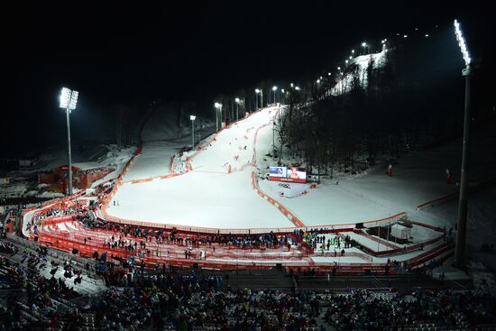 2014 Winter Olympics. Alpine skiing. Women. Slalom