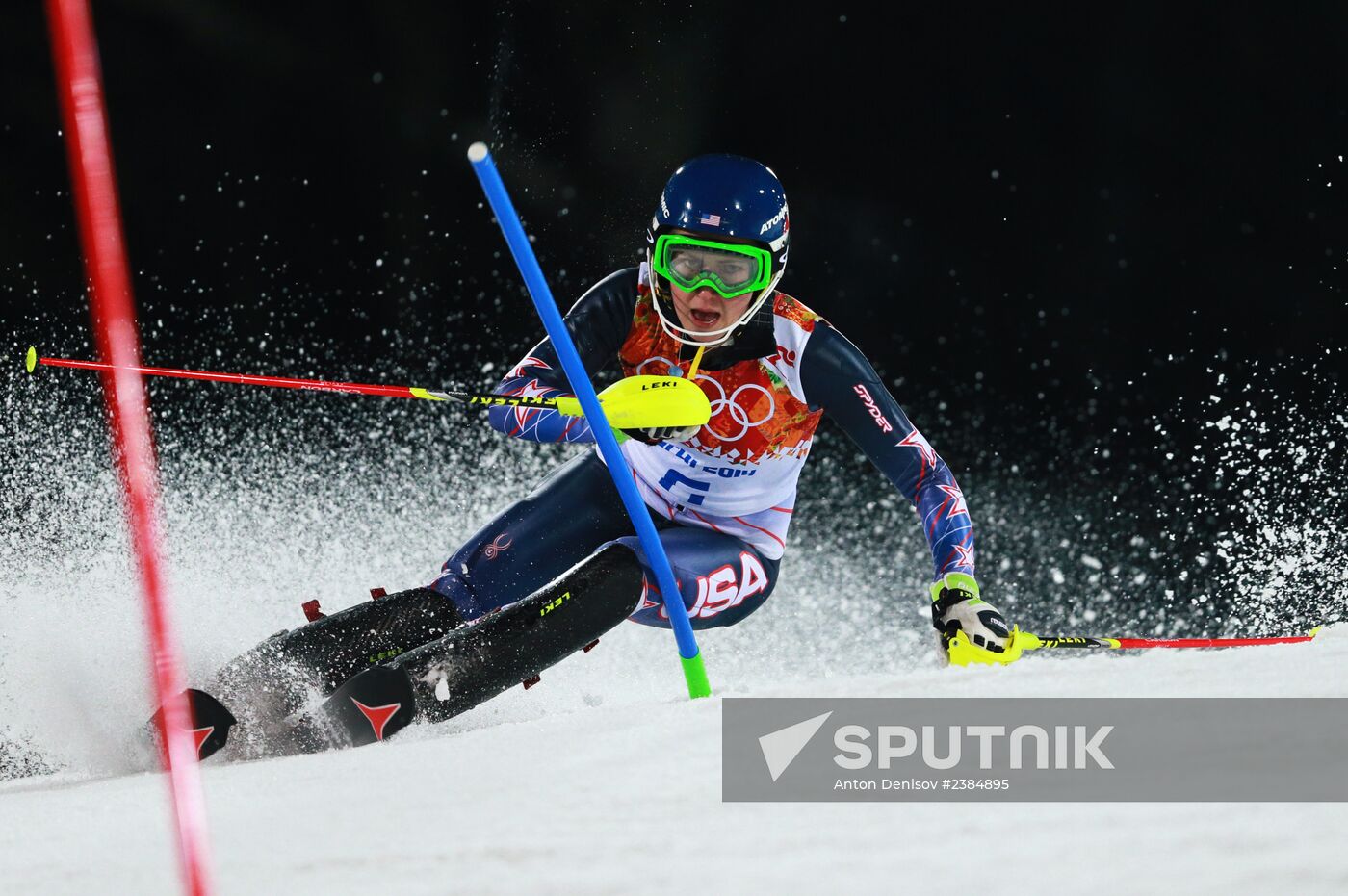 2014 Winter Olympics. Alpine skiing. Women. Slalom