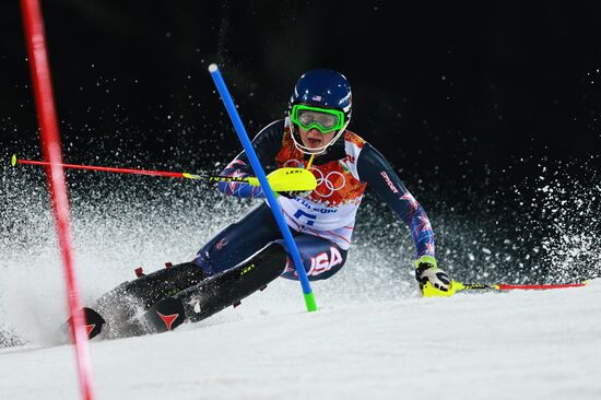 2014 Winter Olympics. Alpine skiing. Women. Slalom