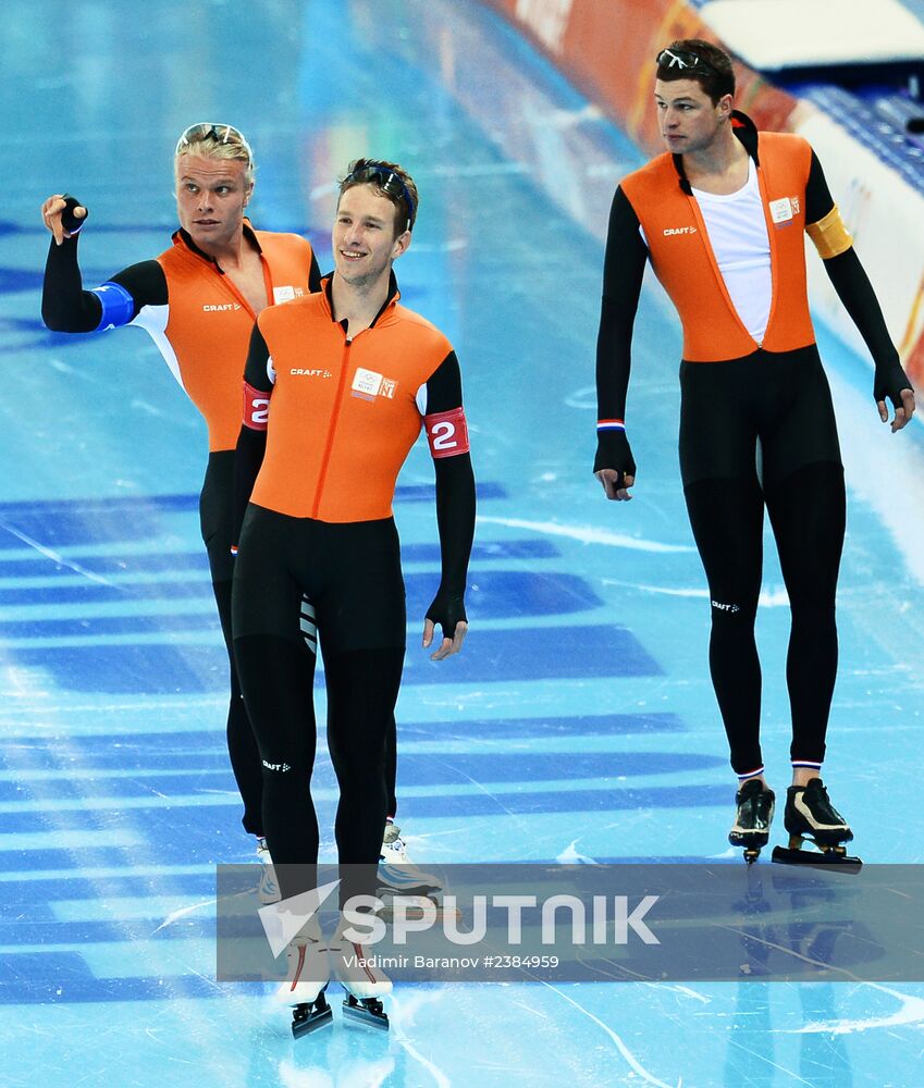 2014 Winter Olympics. Speed skating. Men. Team pursuit. Preliminary rounds