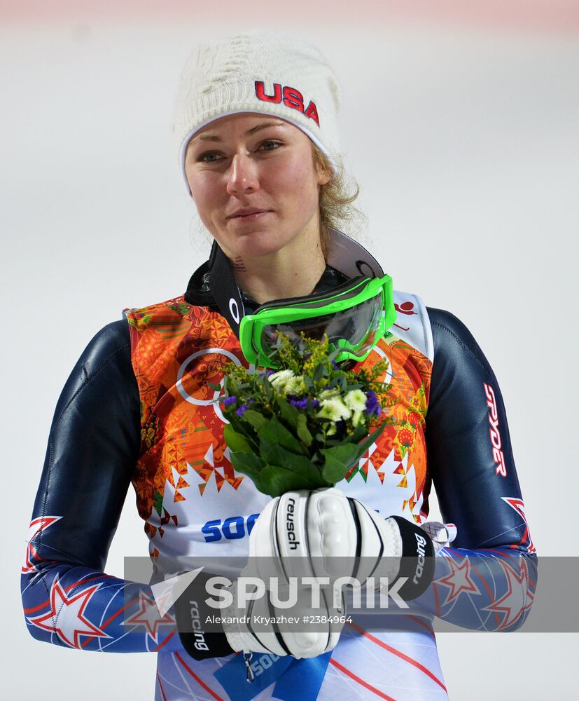 2014 Winter Olympics. Alpine skiing. Women. Slalom