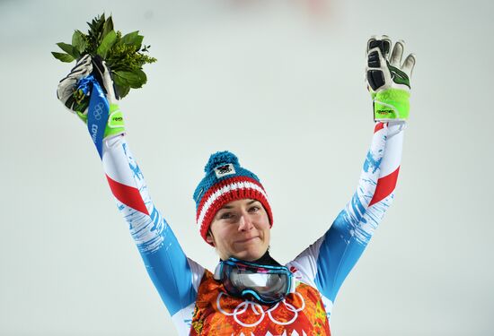 2014 Winter Olympics. Alpine skiing. Women. Slalom