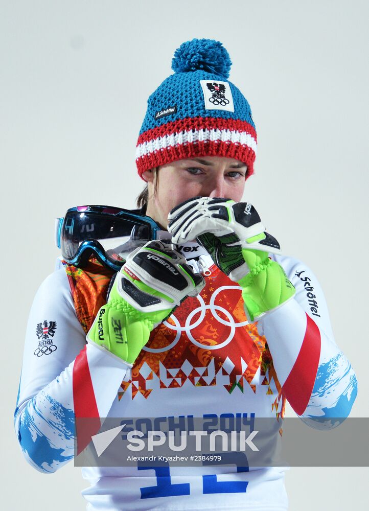 2014 Winter Olympics. Alpine skiing. Women. Slalom