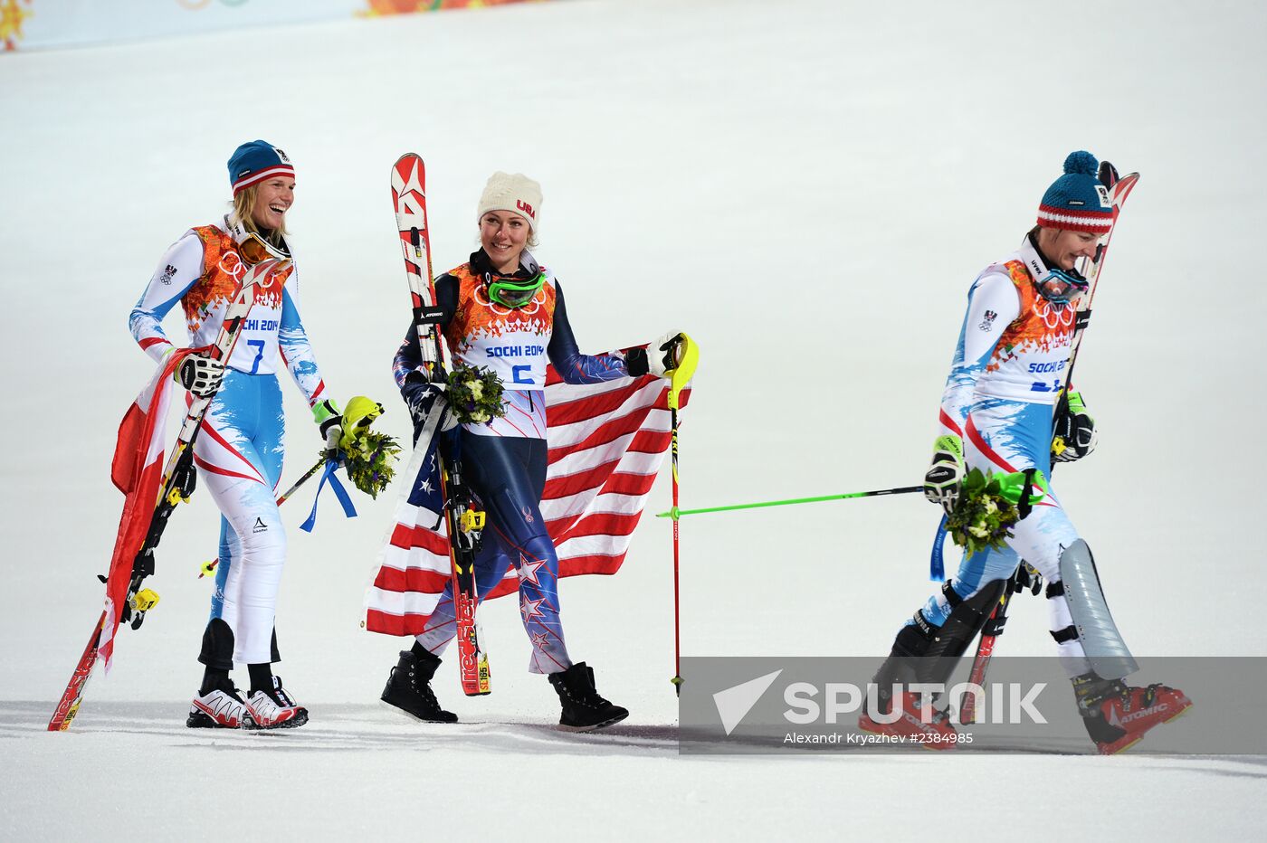 2014 Winter Olympics. Alpine skiing. Women. Slalom
