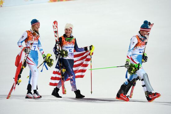 2014 Winter Olympics. Alpine skiing. Women. Slalom