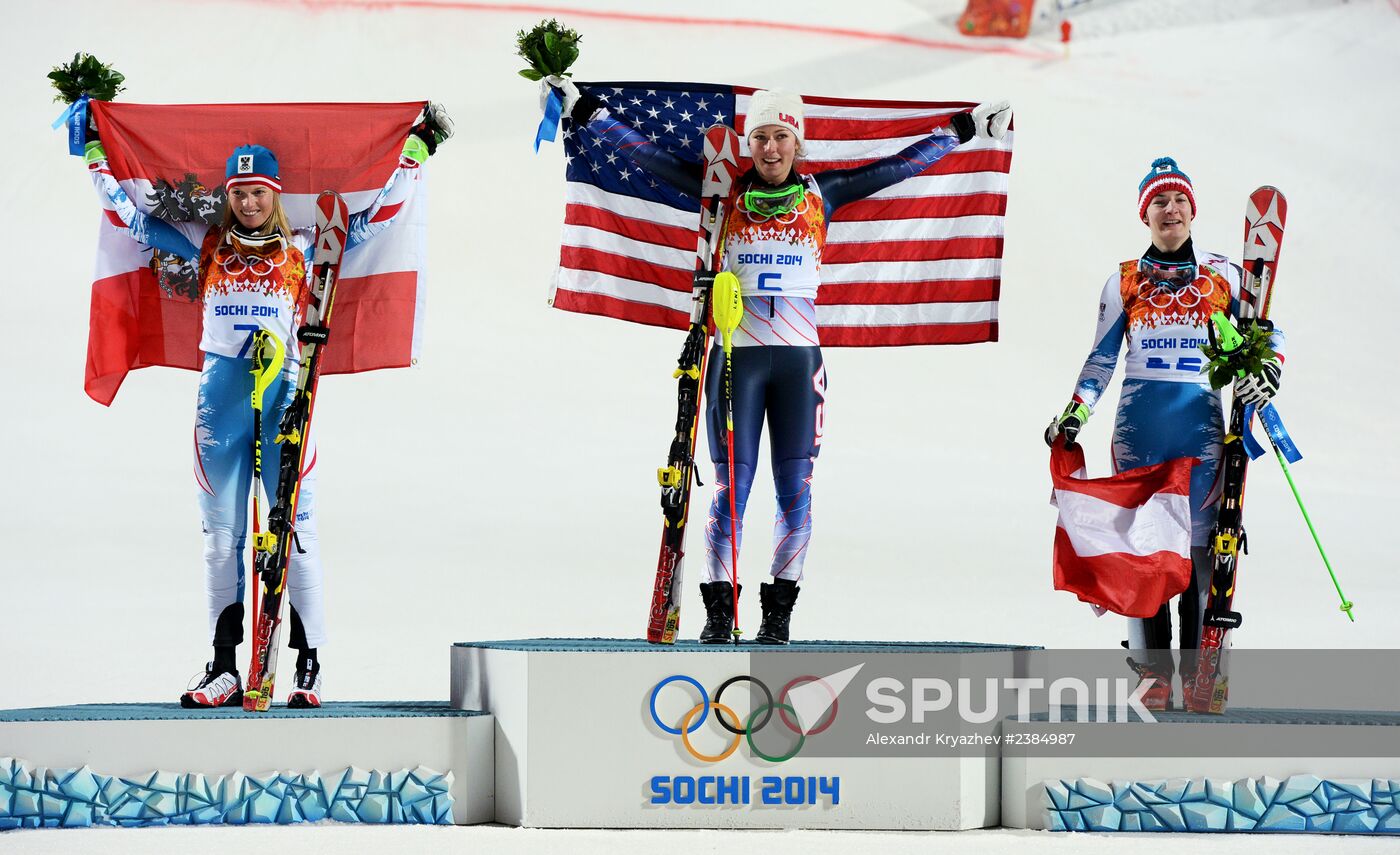 2014 Winter Olympics. Alpine skiing. Women. Slalom