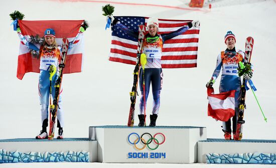 2014 Winter Olympics. Alpine skiing. Women. Slalom