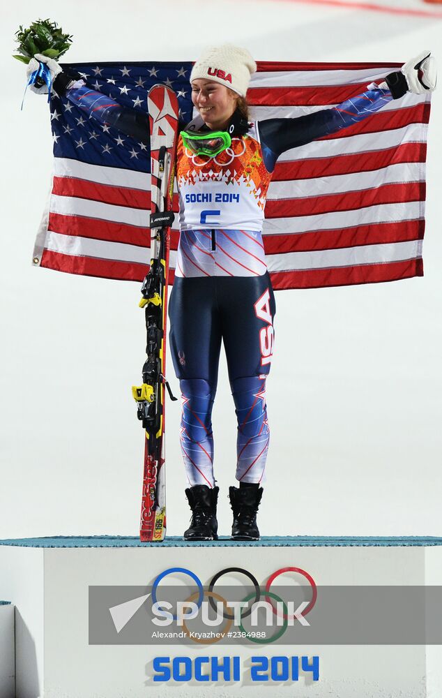 2014 Winter Olympics. Alpine skiing. Women. Slalom