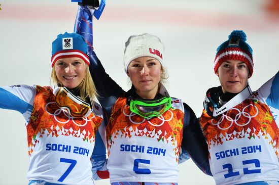 2014 Winter Olympics. Alpine skiing. Women. Slalom