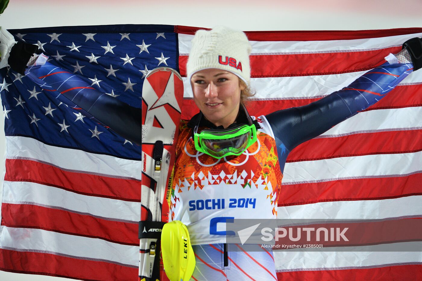 2014 Winter Olympics. Alpine skiing. Women. Slalom