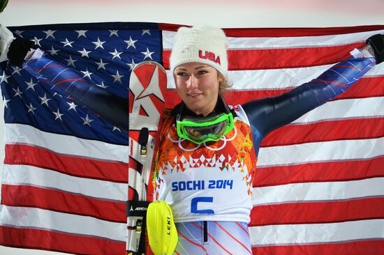 2014 Winter Olympics. Alpine skiing. Women. Slalom
