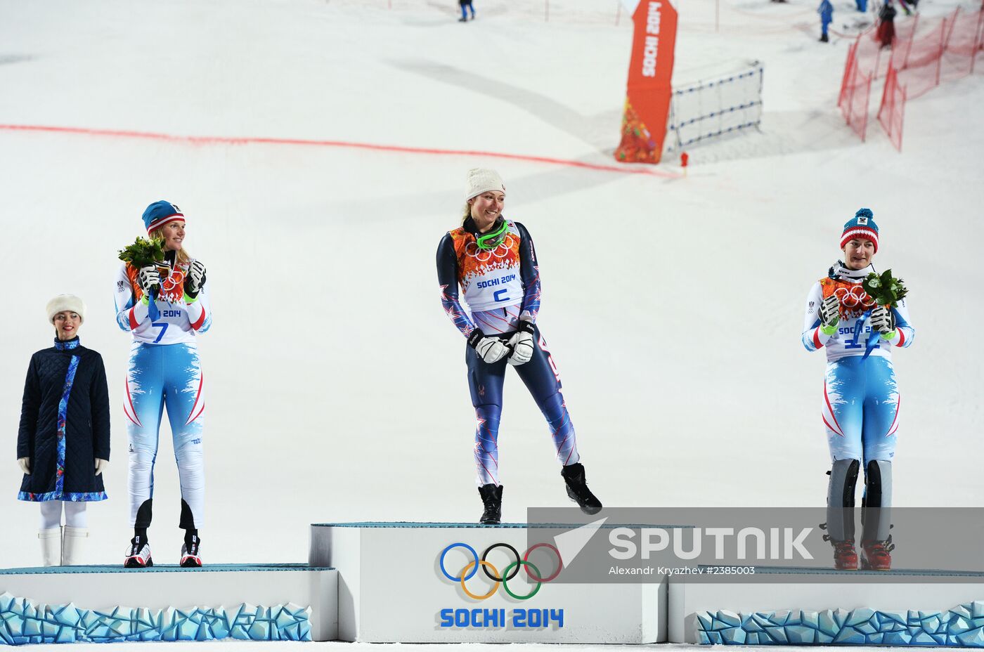 2014 Winter Olympics. Alpine skiing. Women. Slalom