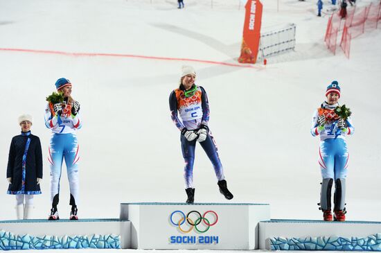 2014 Winter Olympics. Alpine skiing. Women. Slalom