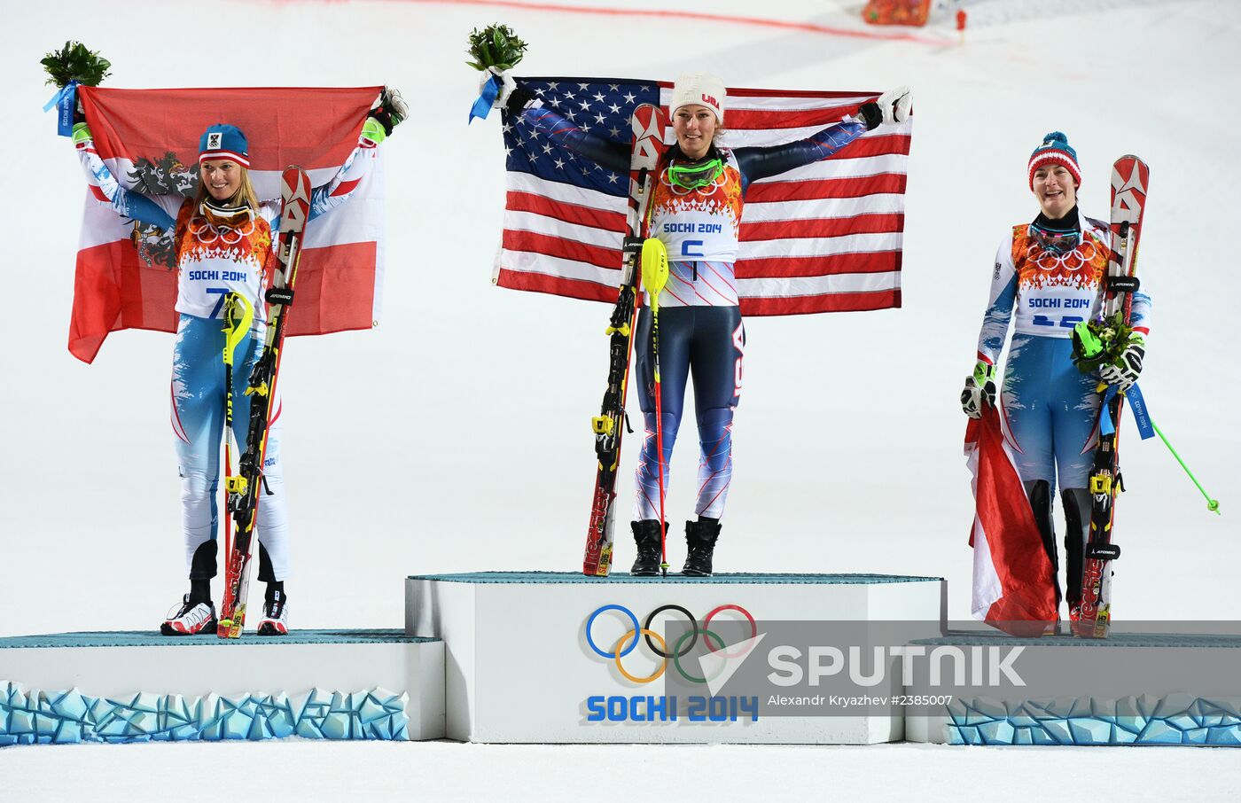 2014 Winter Olympics. Alpine skiing. Women. Slalom