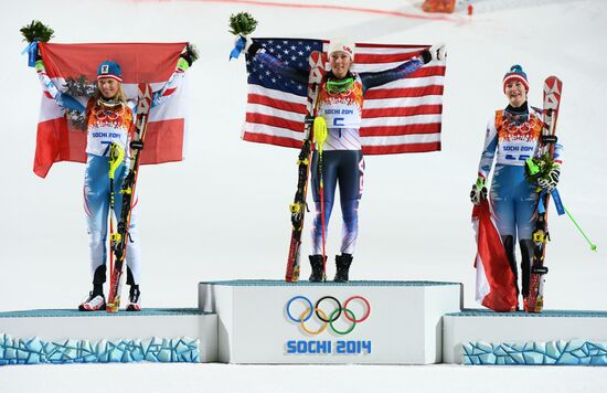 2014 Winter Olympics. Alpine skiing. Women. Slalom